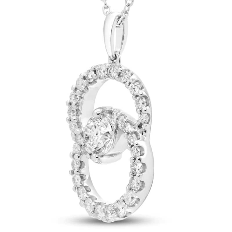 1Ct T.W. Circled By Love Diamond Pendant White Gold Women's Necklace