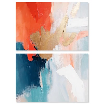 Orange Infusion I Canvas Set of 2 by Art Remedy, Gallery Wrapped