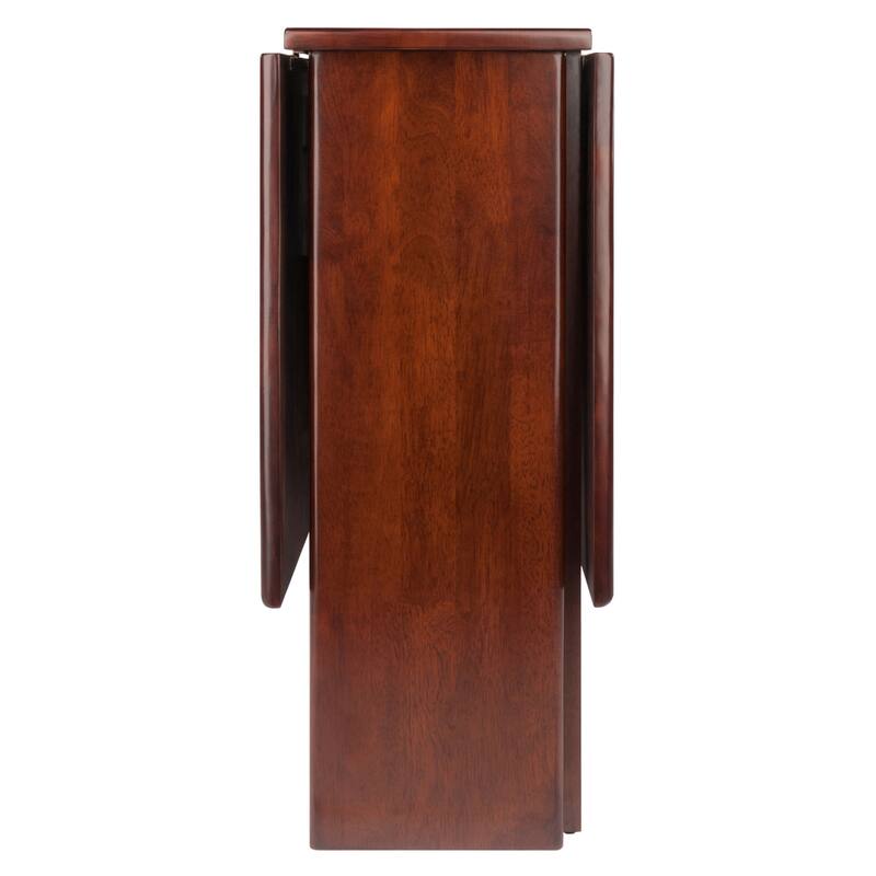 47.25" Walnut Brown Double Drop Leaf Dining Table