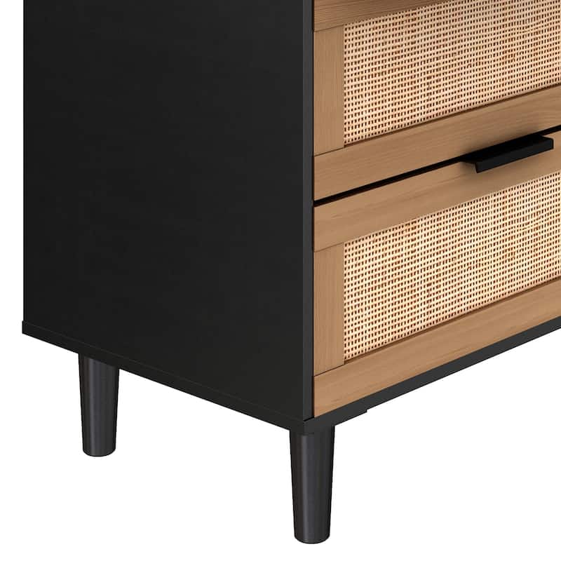 6-drawer Double Dresser with Metal Handle, Storage Cabinet for Bedroom, Living Room