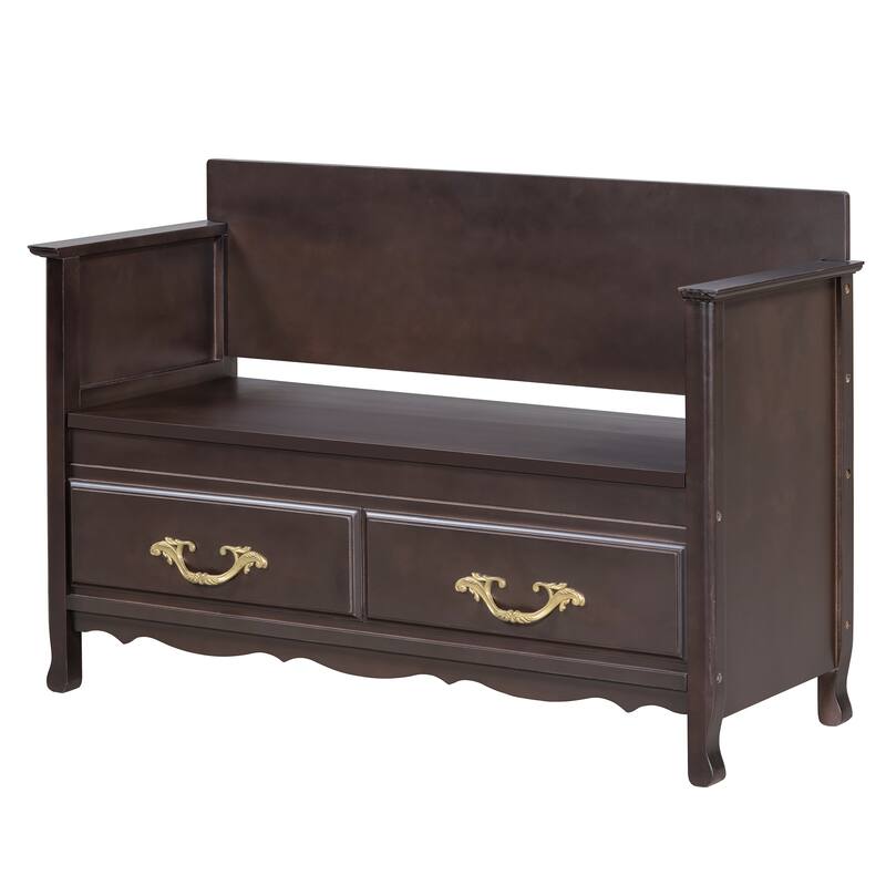 42 Inch Wide Storage Bench For Entryway Bench with Removable Cushion
