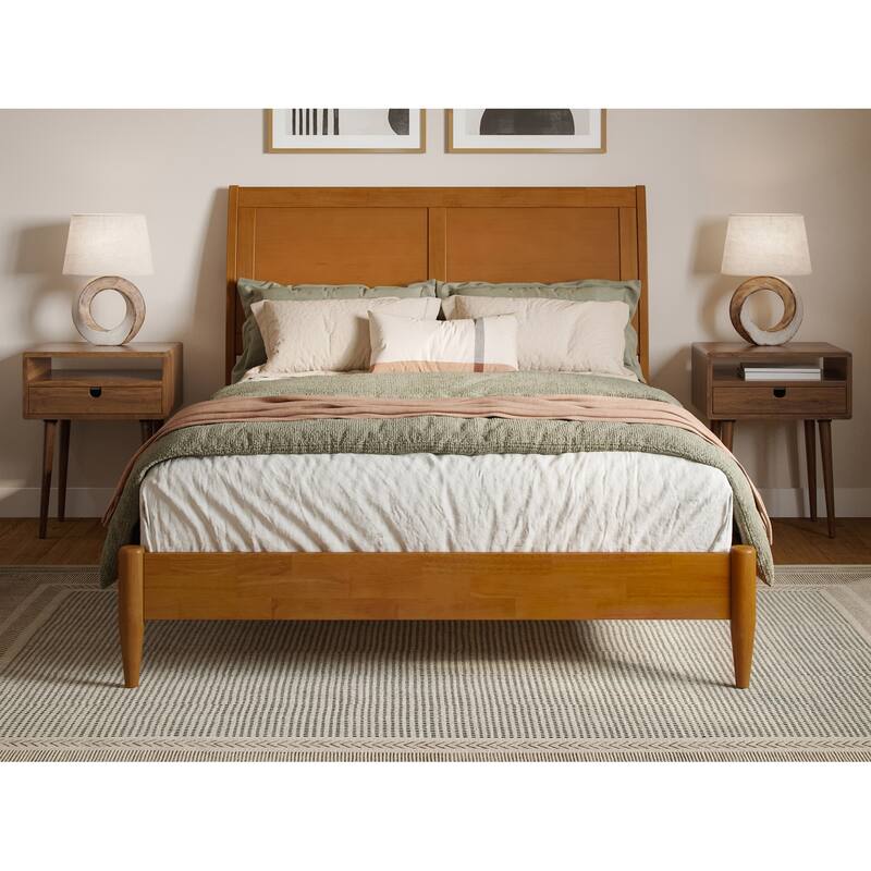 Valencia Solid Wood Low Profile Sleigh Platform Bed