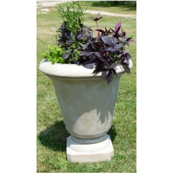 Set of 2 White Finished Outdoor Patio Garden Genoa Urn Planters 30". Opens flyout.