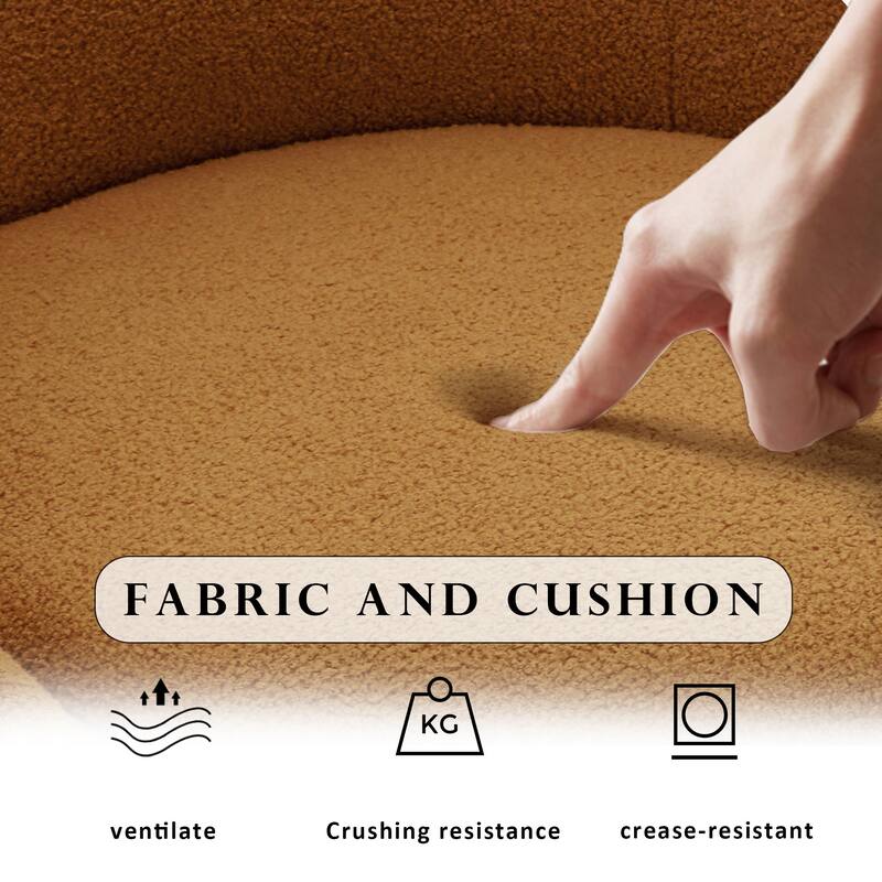 Modern Upholstered Swivel Barrel Chair Accent Lounge Chair