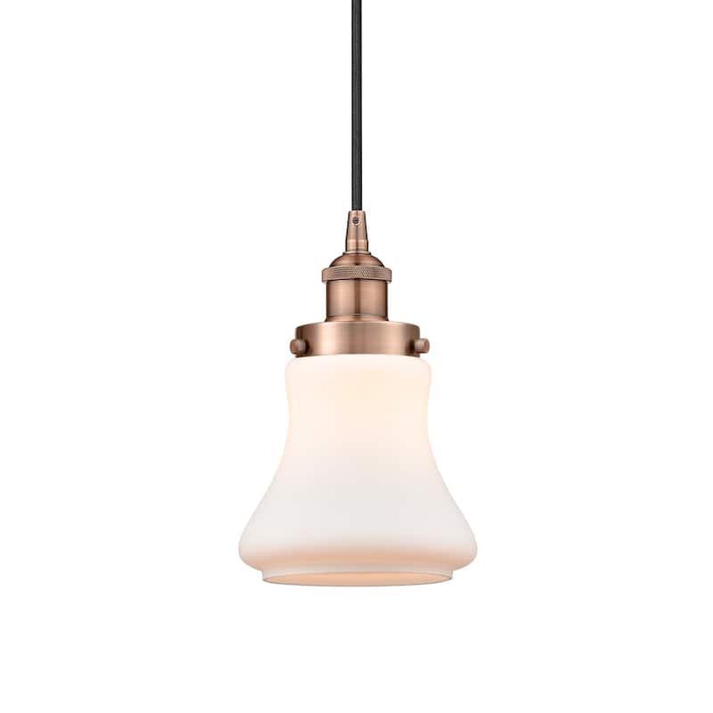Innovations Lighting 616-1PH-10-6 Bellmont Pendant Bellmont 6" Wide - Antique Copper / Matte White