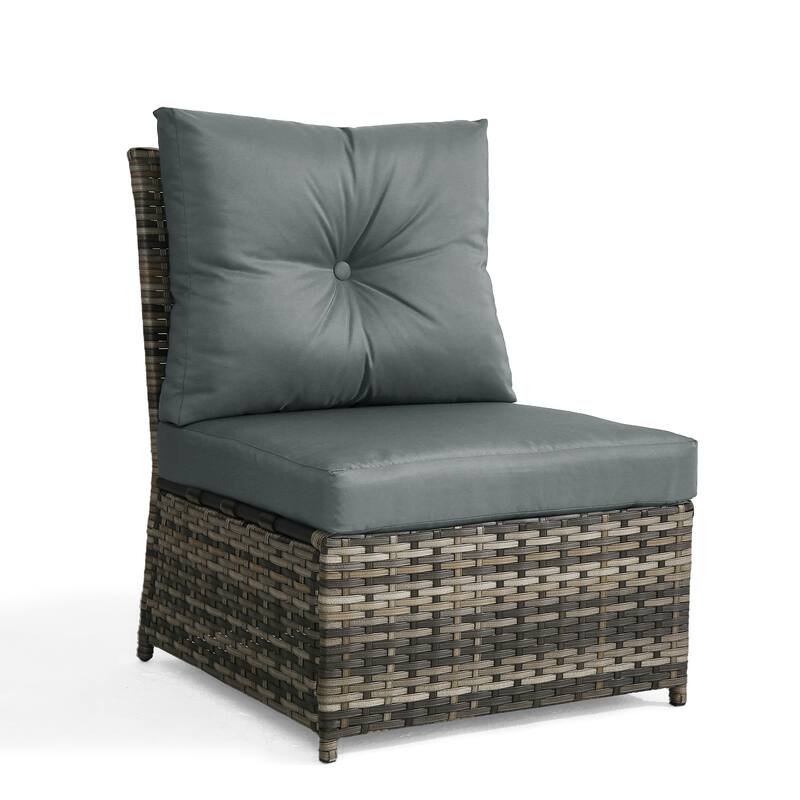 6-pieces Patio Wicker Outdoor Sectional Seating Sofa Set with Coffee Table