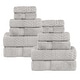 preview thumbnail 2 of 6, Superior Chevron Zero Twist Solid and Jacquard Cotton 12 Piece Towel Set