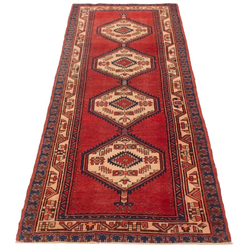 ECARPETGALLERY Hand-knotted Anadol Red Wool Rug - 3'8 x 10'5