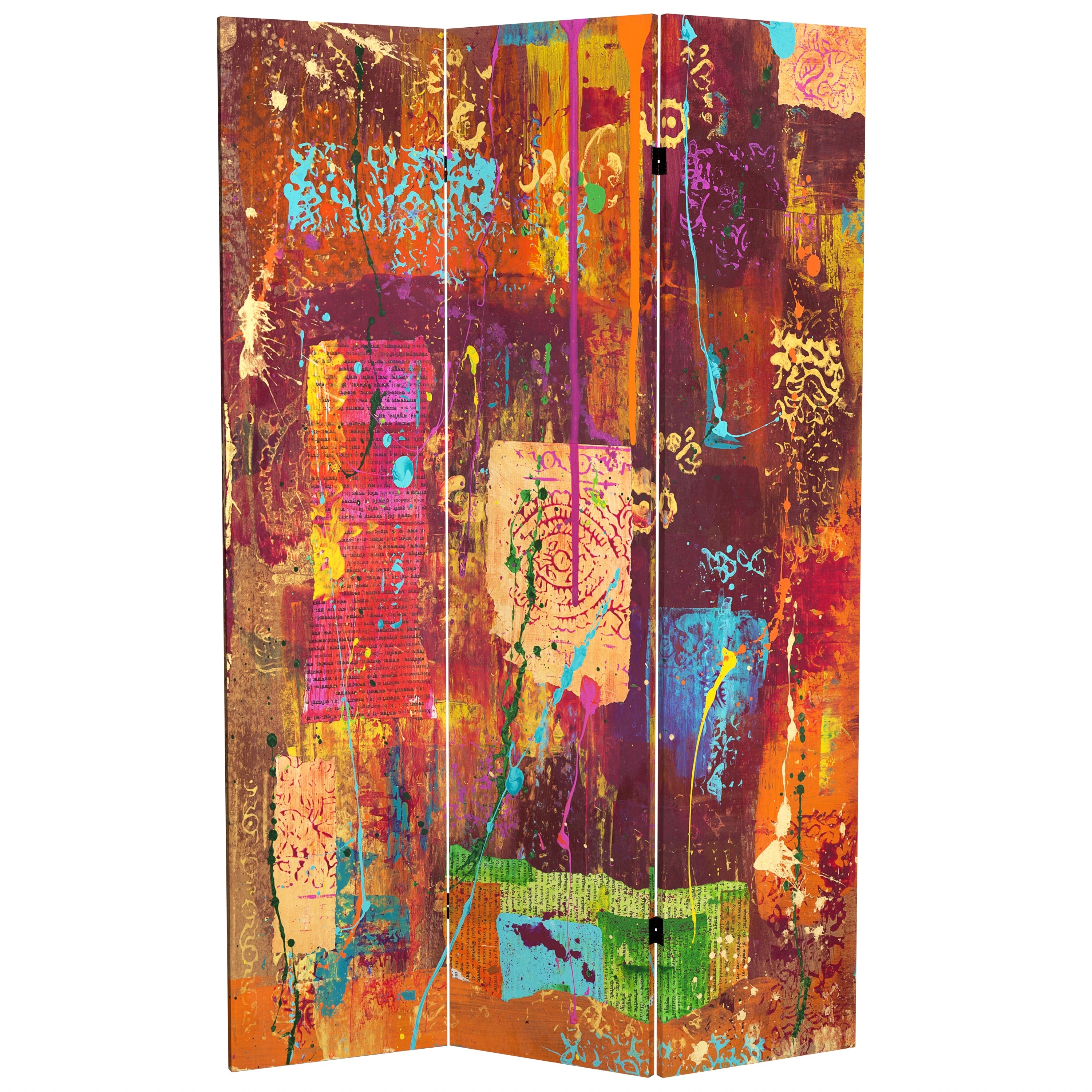 India-inspired Double-sided Canvas Room Divider