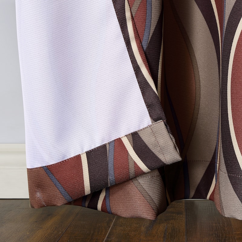 No. 918 Intersect Ogee Print Semi-Sheer Grommet 1-Piece Curtain Panel, Single Panel