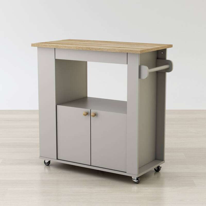 Kitchen Cart with Wheels & Storage - Portable Rolling Utility Cart for Kitchen, Pantry, Dining Room
