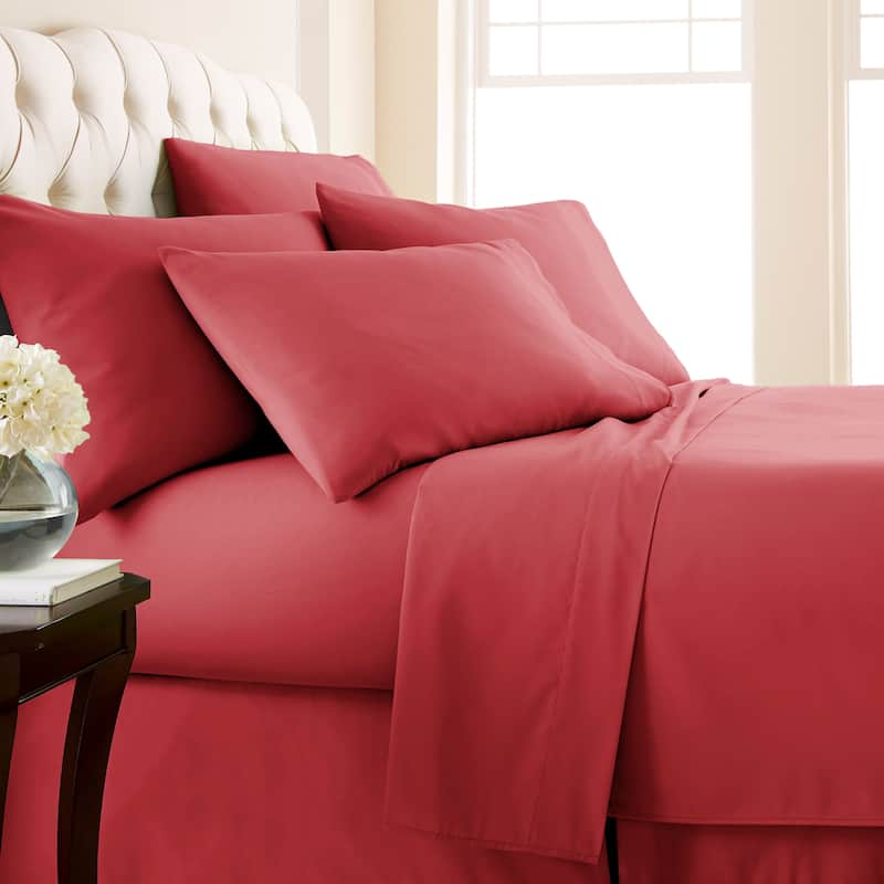 Vilano 6-piece Ultra Soft Extra Deep Pocket Bed Sheet Set - Pepper - King