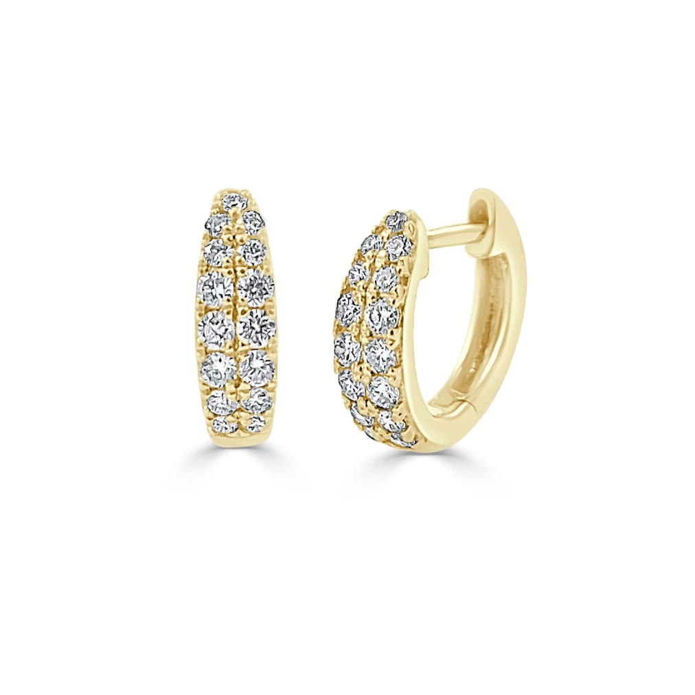 Joelle Collection Diamond Double Row Huggie Earring 14K Yellow Gold 3/8 ct