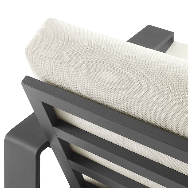 Lirienne Outdoor Patio Aluminum Faux Wood Armchairs Set of 2