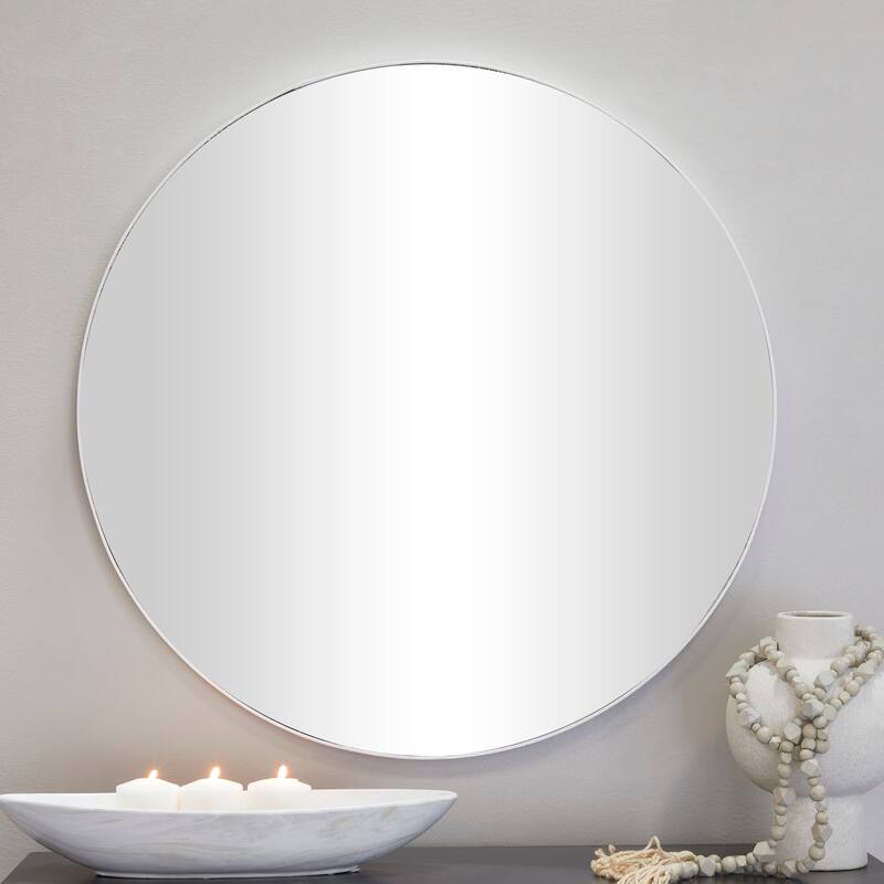 Multiple Frame Finishes / Sizes Modern Contemporary Round Wall Mirrors - 36 x 36 - White - X-Large
