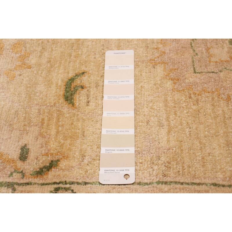 ECARPETGALLERY Hand-knotted Peshawar Oushak Ivory Wool Rug - 9'2 x 11'11