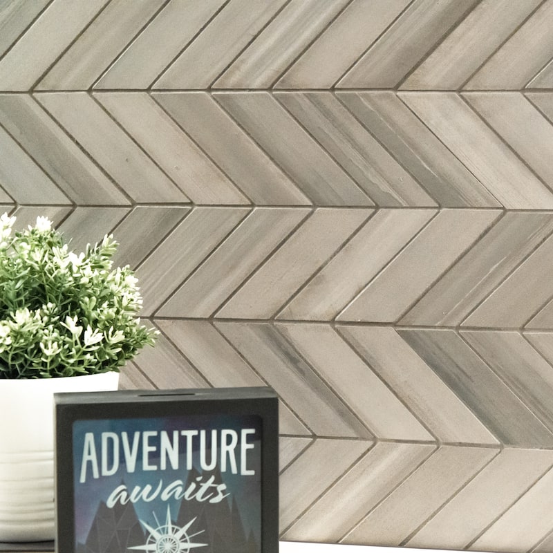 Ackland AKN-P-GL12X15CVM-CA Glacis - 12" x 15" Porcelain Chevron