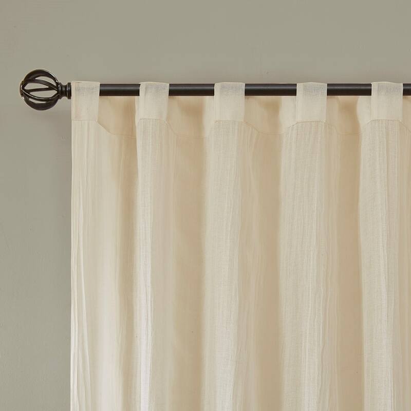 Solid Crushed Curtain Panel - Cream