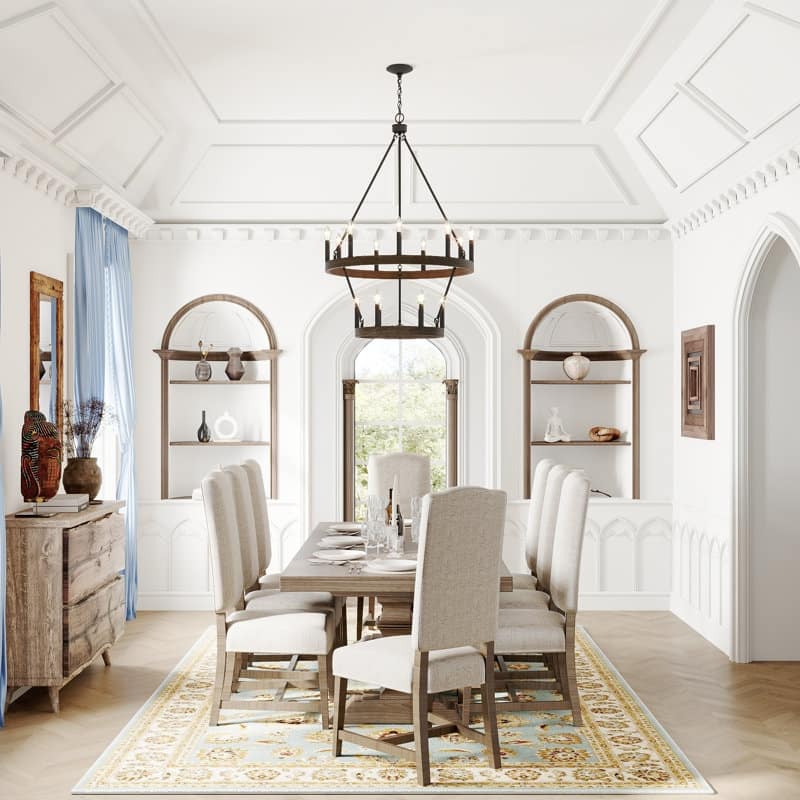 Acroma 15-light Farmhouse Black Tiered Chandelier for Dining Room - 27.5 inches