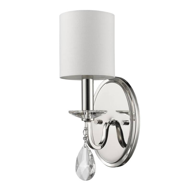 Silver Linen Shade Silver Steel 3 Light Flush Mount Wall Sconce LED - 6” x 5” x 13.75” (D x W x H) - Silver