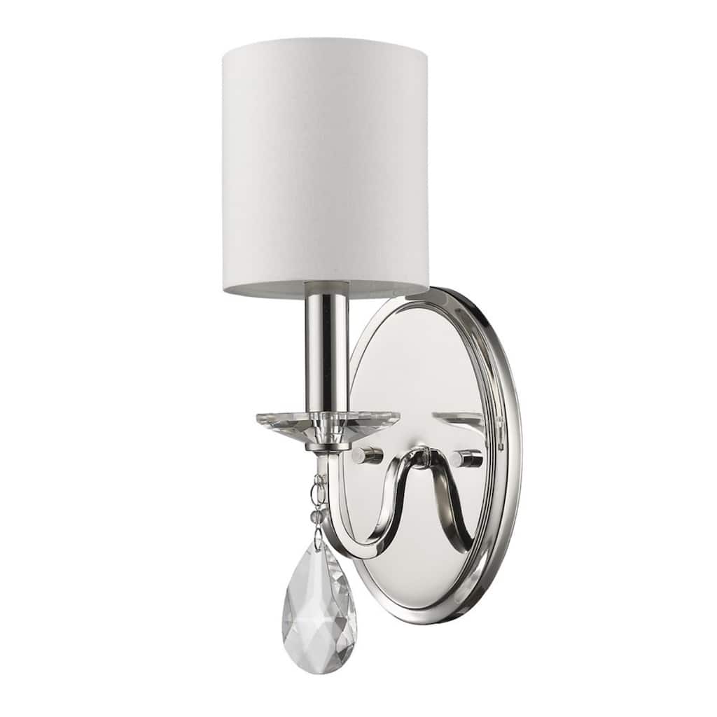 Silver Linen Shade Silver Steel 3 Light Flush Mount Wall Sconce LED - 6” x 5” x 13.75” (D x W x H)