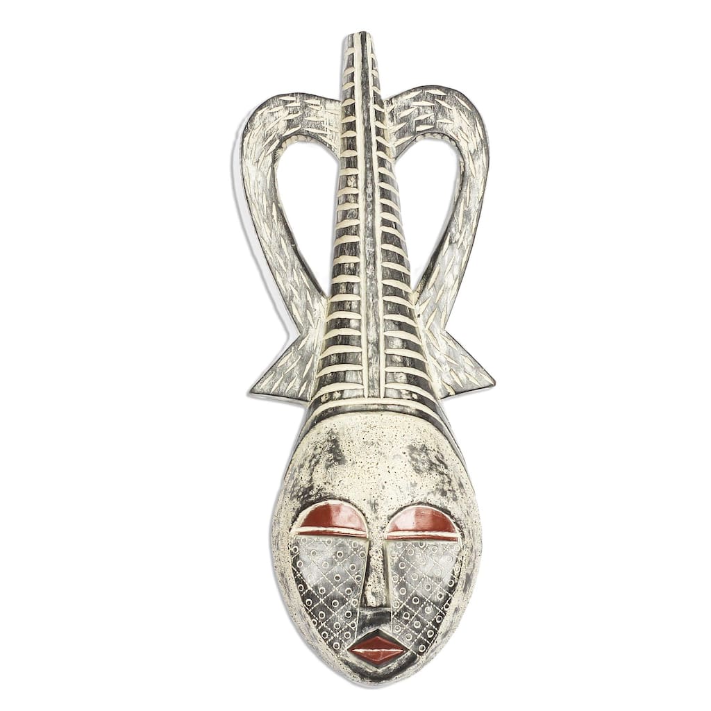 Novica Handmade Queen Of The Heart African Wood Mask