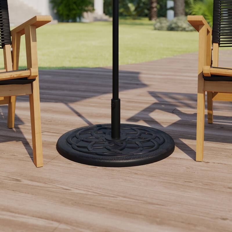 9 FT Round Umbrella - 1.5" Diameter Aluminum Pole - Crank and Tilt Function - Bronze BASE ONLY