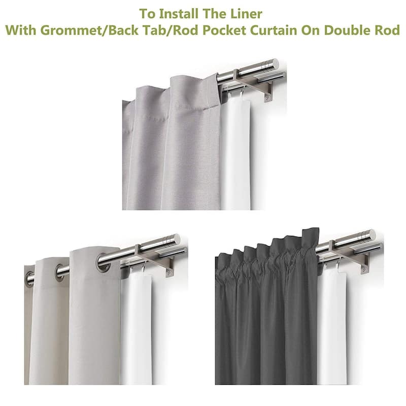 DriftAway Thermal Insulated 100% Blackout Curtain Liner for Grommet Curtains