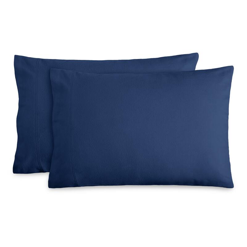 Bare Home Cotton Flannel Pillowcases (Set of 2) - Standard - Dark Blue