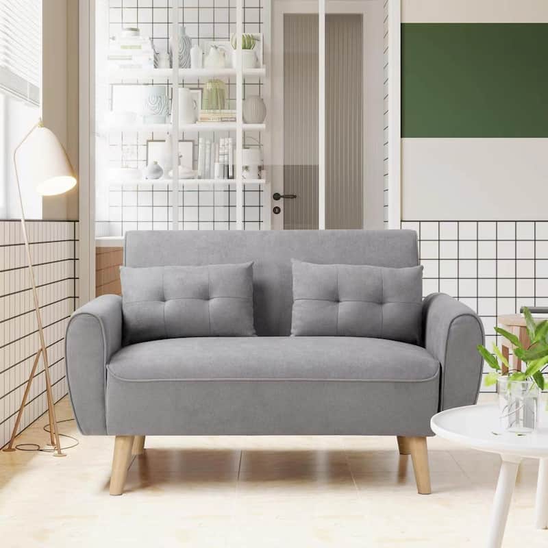 Futzca 47" Modern Loveseat Sofa - Light Grey