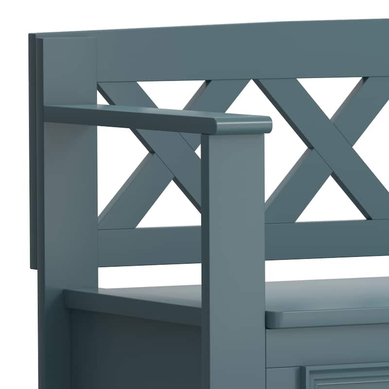 WYNDENHALL Halifax 48 inch Wide Solid Wood Transitional Entryway Bench - 48 Inches wide