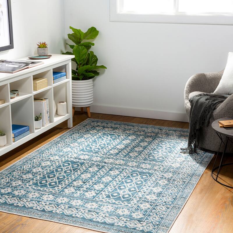 Livabliss Avonia Machine Washable Bohemian Floral Area Rug