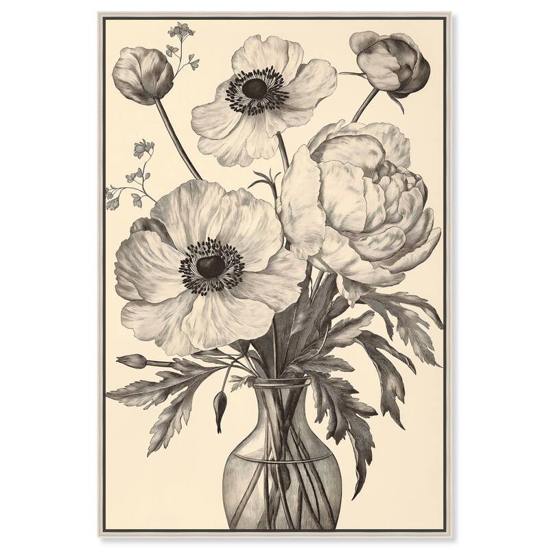 Vase of Vellum Canvas by Art Remedy - 30" x 45" - Silver