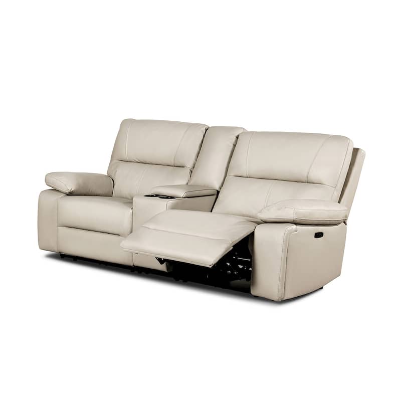 Malibu 79" 2-Piece Leather Power Reclining Loveseat with Console and Cup Holders