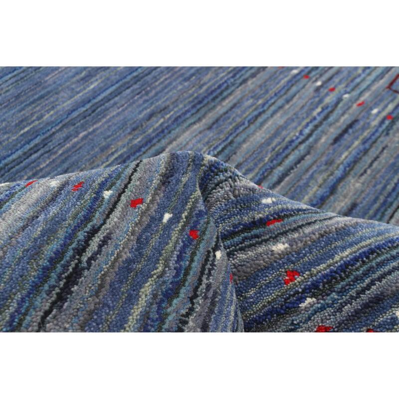 ECARPETGALLERY Hand Loomed Kashkuli Gabbeh Dark Navy Wool Rug - 3'1 x 4'7