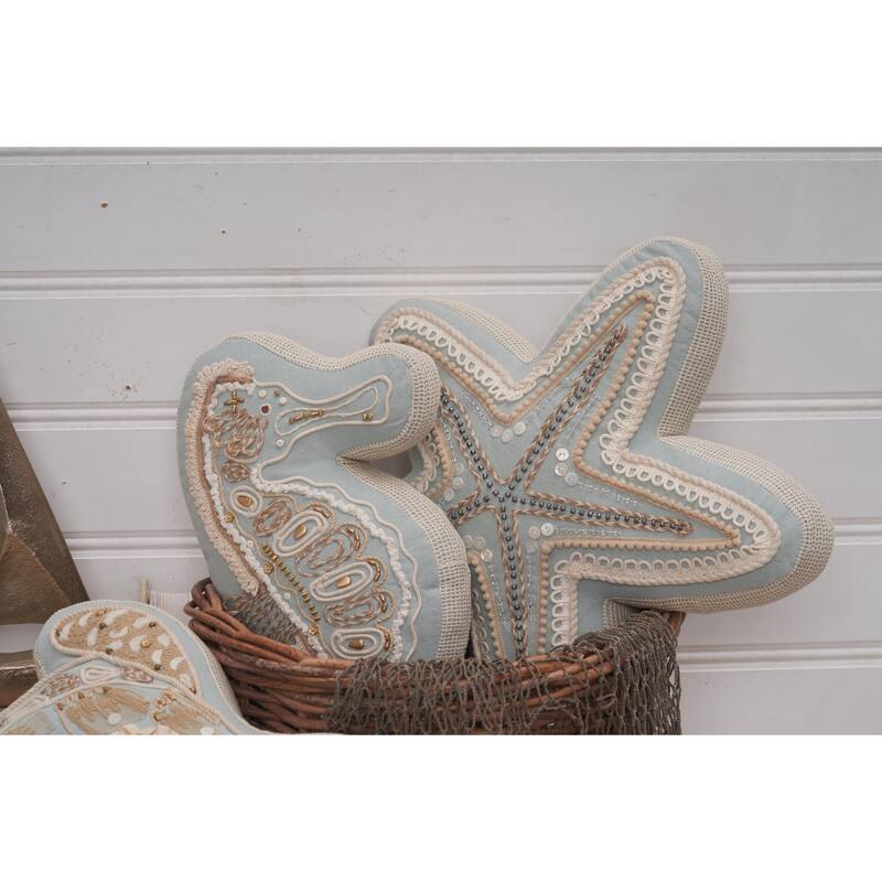 Beaded Seahorse Shaped Pillow
