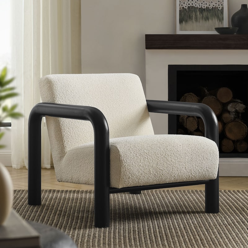 Sereno Boucle Accent Chair - Cream Black