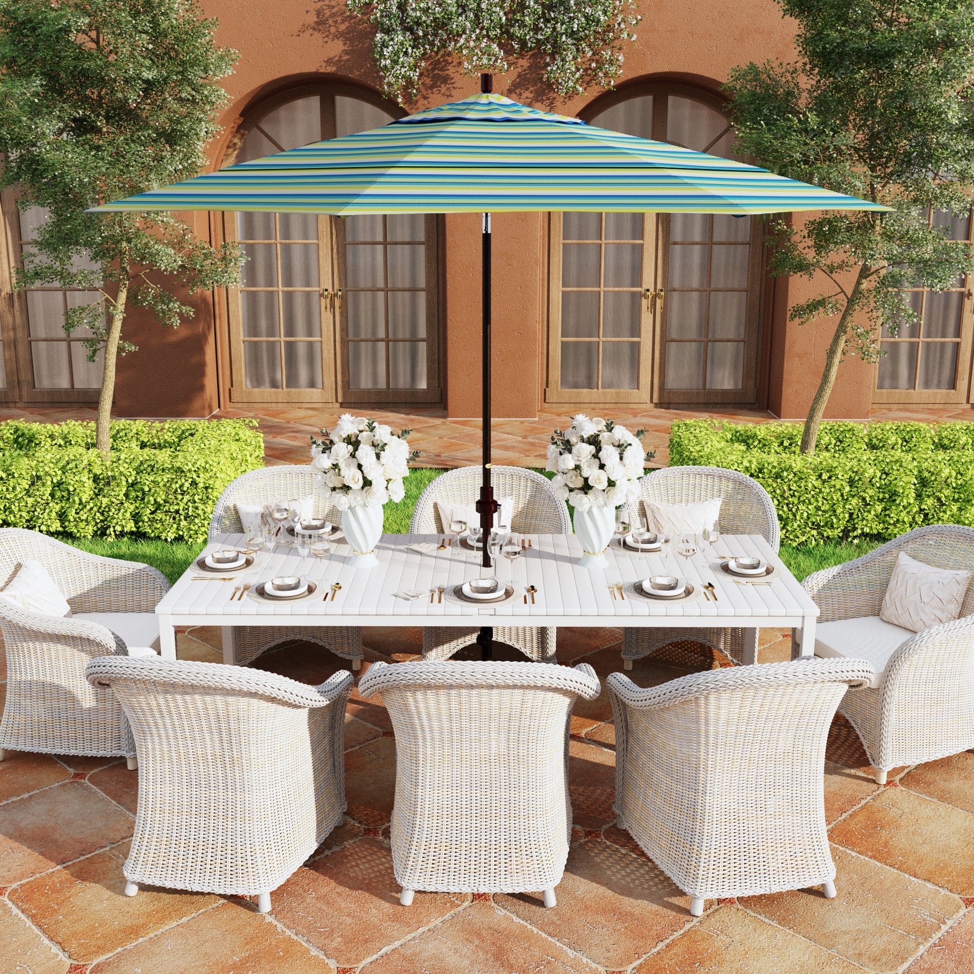 collar tilt patio umbrella Treasure Garden 11' This resilient Collar Tilt Pagoda Umbrella |