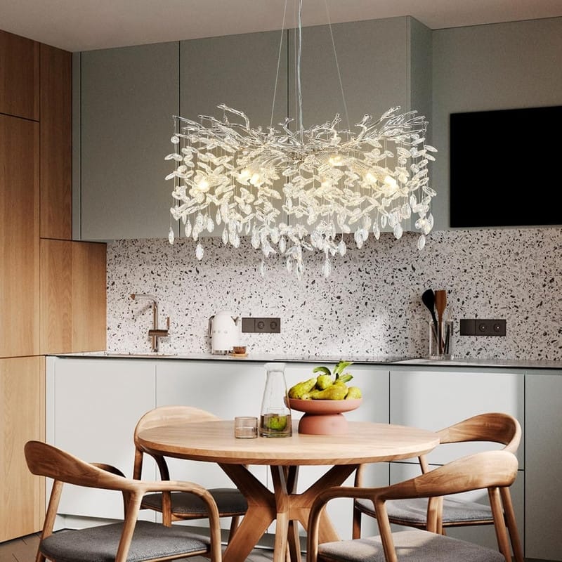 KAYLA 47.2" Modern 18-Lights Gold Luxury Crystal Globe Chandelier