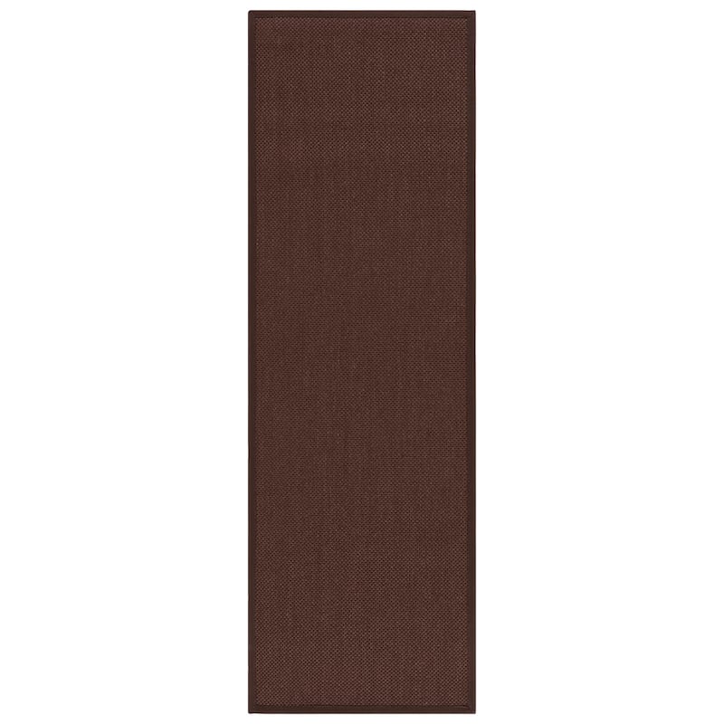 SAFAVIEH Natural Fiber Noma Sisal Rug - 2'6" x 6' Runner - Chocolate/Dark Brown