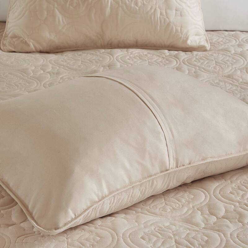 3 Piece Reversible Bedspread Set Cream Full/Queen