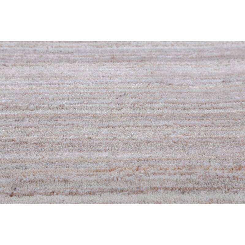 Hand Knotted Oriental 100% Wool Carpet Tribal Stripe Beige & Ivories Gabbeh Area Rug - 12' 7'' X 9' 2''