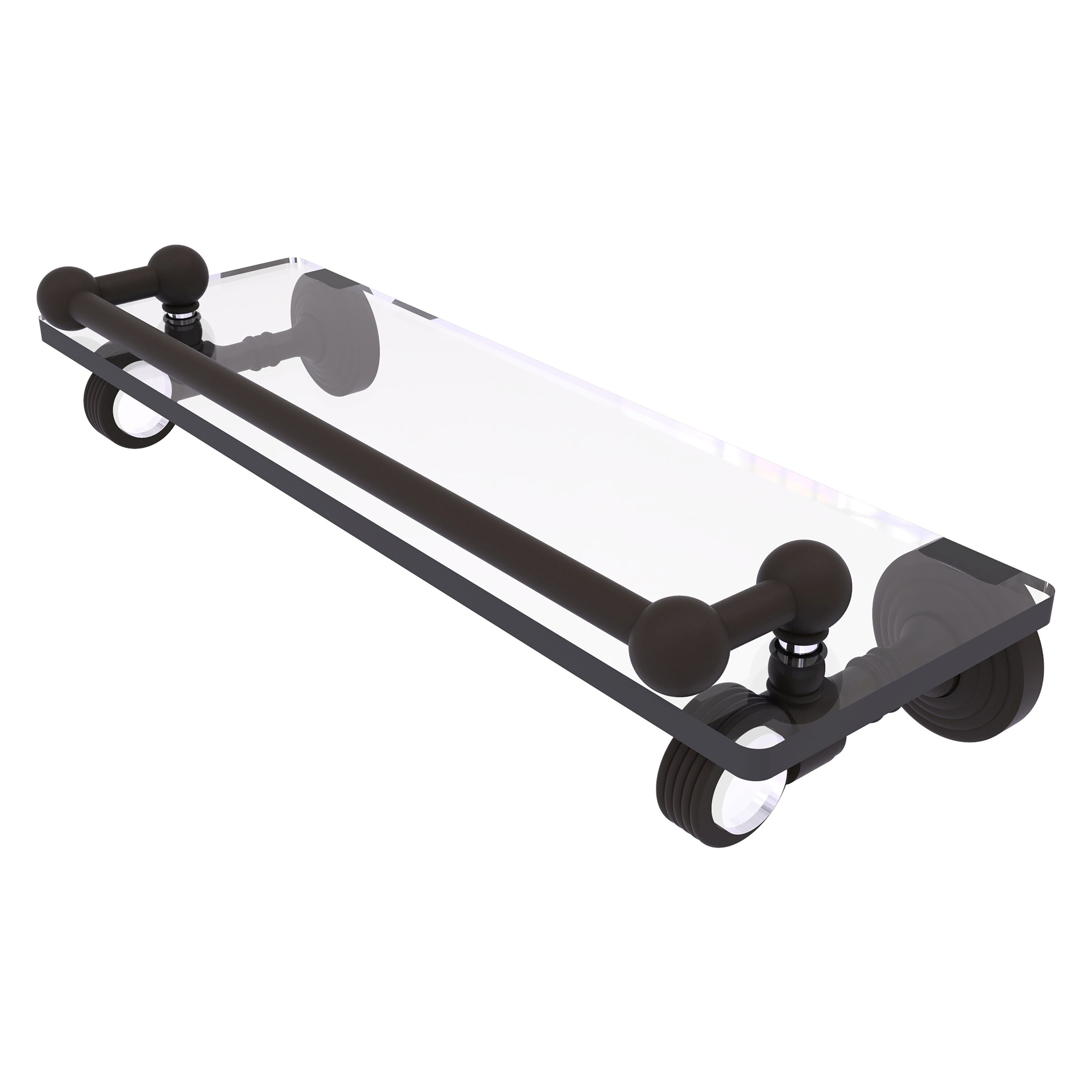 Allied Brass Pacific Grove Collection 16 Inch Gallery Glass Shelf with Grooved Accents