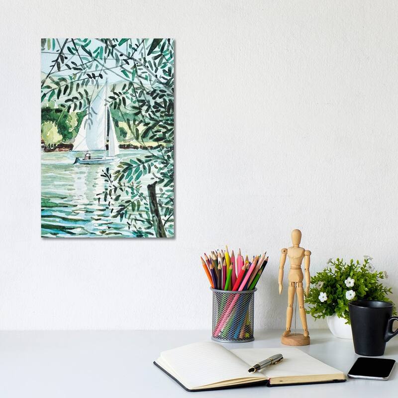 iCanvas "Sailboat Sunday - Malibou Lake" by Luisa Millicent Canvas Print - 12x8x0.75