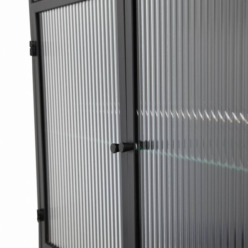 2-Door Wall-Mounted Metal Storage Cabinet with Tempered Glass Doors & Shelves,Perfect for Bathroom,Kitchen