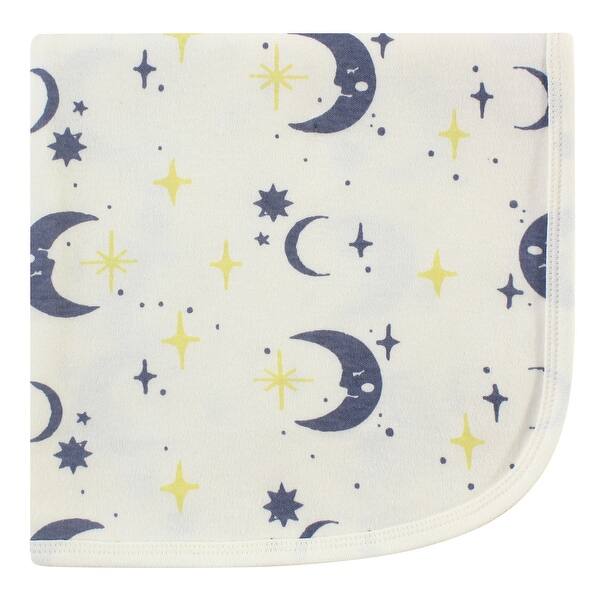 slide 1 of 1, Touched by Nature Baby Organic Cotton Swaddle, Receiving and Multi-purpose Blanket, Moon, One Size - Moon - One Size One Size - Moon