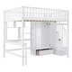 preview thumbnail 12 of 17, Full Size Wooden Loft Bed with Bookshelf,Drawers,Desk,and Wardrobe,Multifunctional Loft Bed