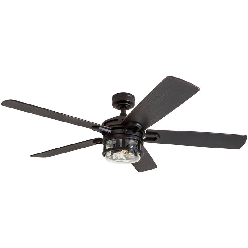Honeywell Bonterra Rustic Farmhouse Black Ceiling Fan with LED Light & Remote Control - 52-inch