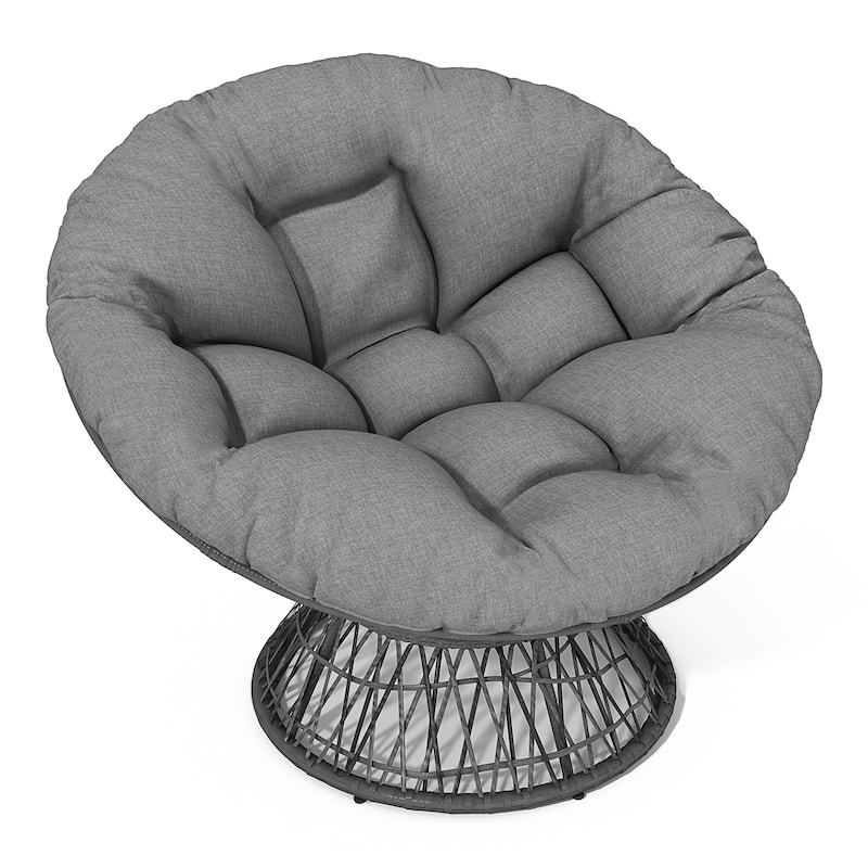 Polyester Wicker Swivel Lounge Chair