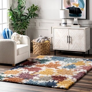 Brooklyn Rug Co Queenie Colorful Splatter Kids Shag Area Rug - Bed Bath ...